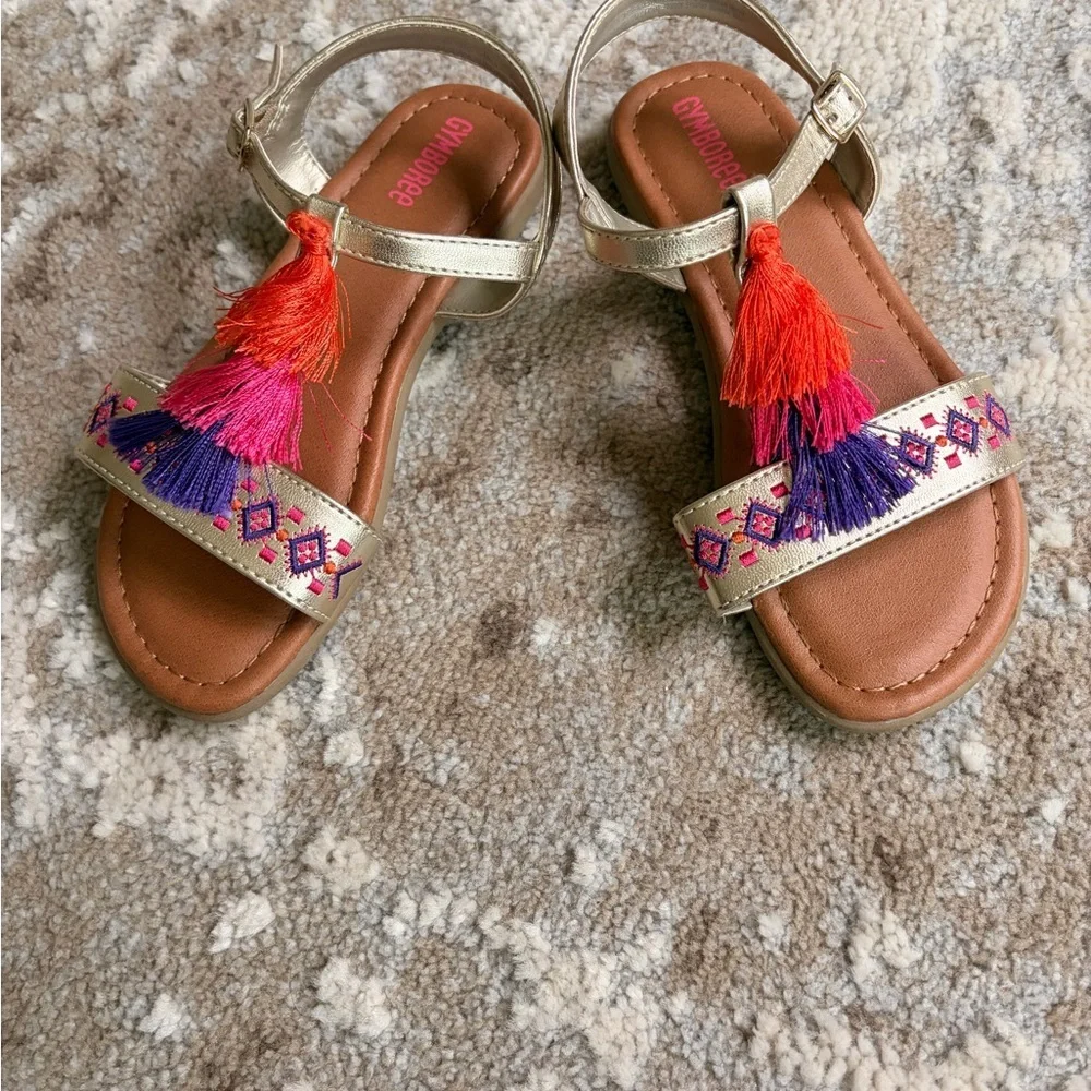 Gymboree Gold Sandals with Bright Tassels